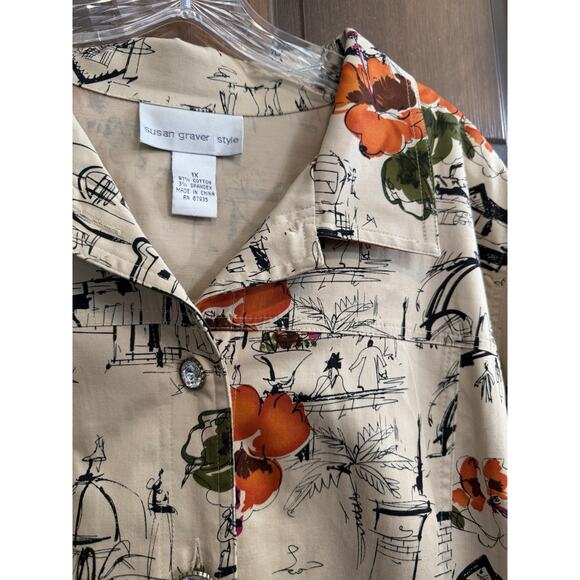 Susan Graver | Women's Travel Button Jacket Stretch Thanksgiving Fall Autumn- 1X - Picture 2 of 8